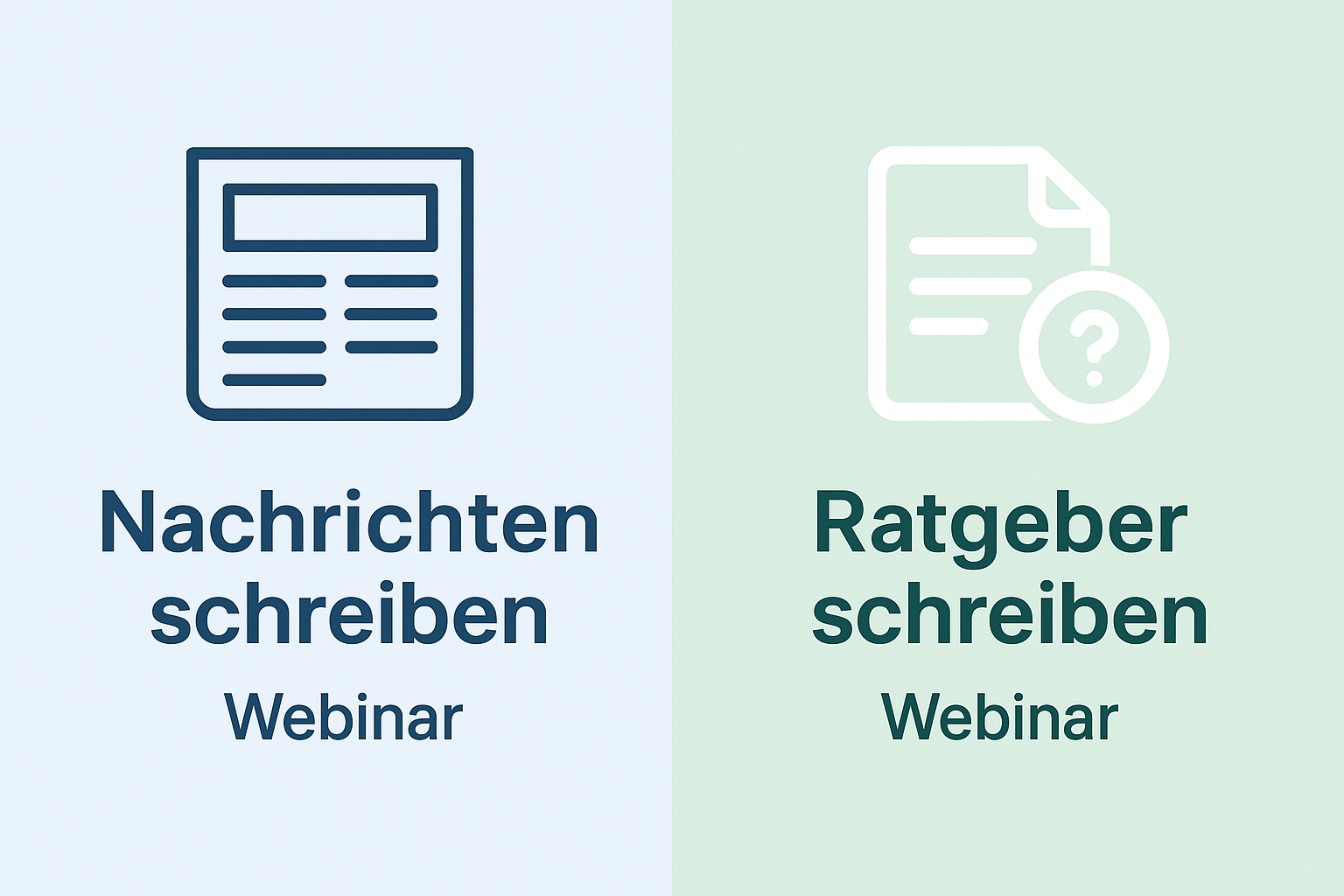 Nachrichten und Ratgeber schreiben: zwei neue Webinare in 2026